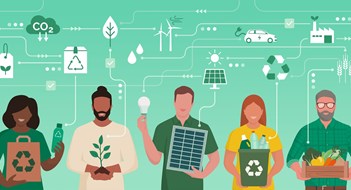 Simple Ways Co-ops, Condos, & HOAs Can Help the Environment Diverse people from all over the world standing together and supporting a sustainable lifestyle: environmental care and eco friendly solutions concept