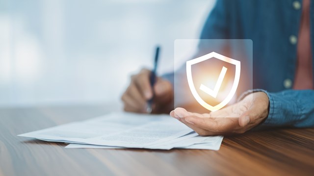 Man signature document for life insurance investment