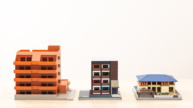 Model of a house placed on a desk