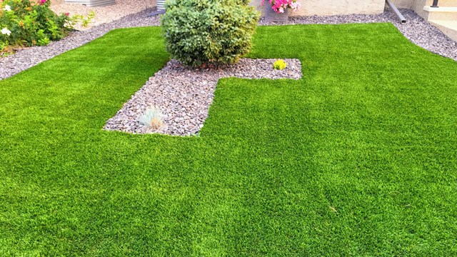 A beautiful artificial lawn