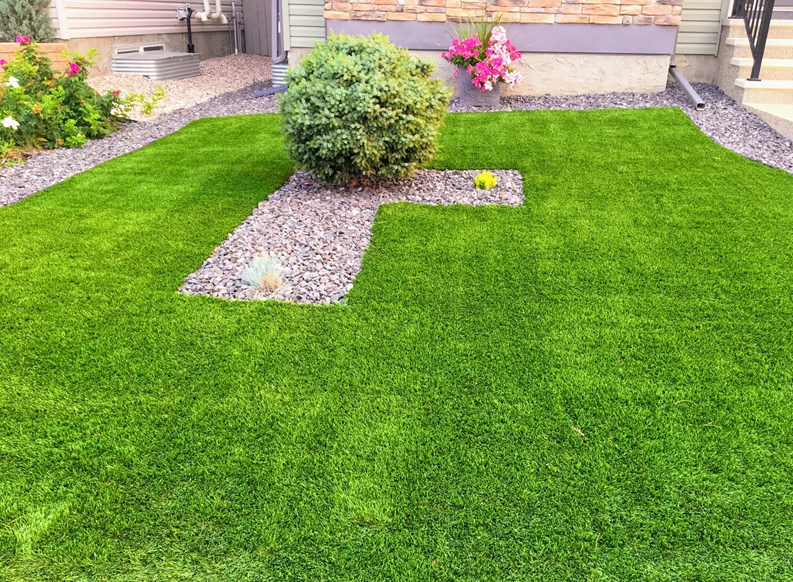 A beautiful artificial lawn
