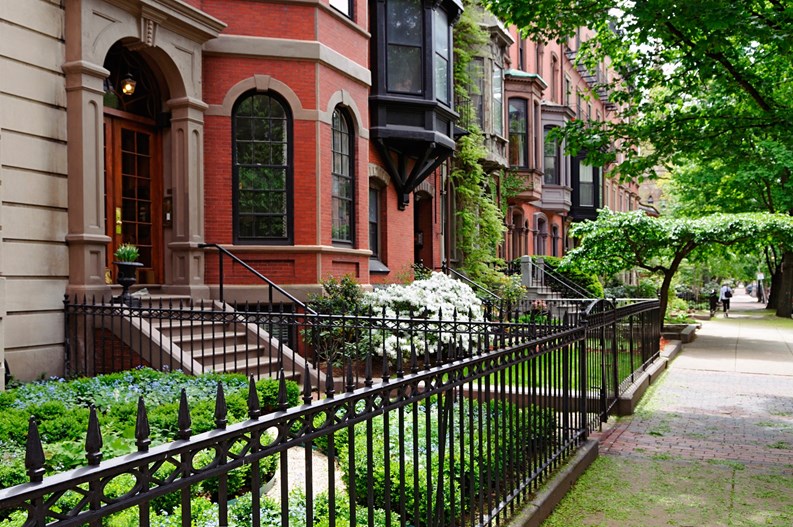 Residential district of Boston Back Bay