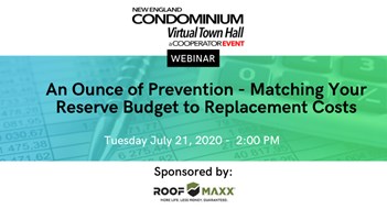 The Cooperator Events Presents: An Ounce of Prevention - Matching Your Reserve Budget to Replacement Costs The Cooperator Events Presents: An Ounce of Prevention - Matching Your Reserve Budget to Replacement Costs
